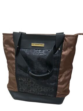 The Sharper Image Black and Brown Laptop Tote Bag